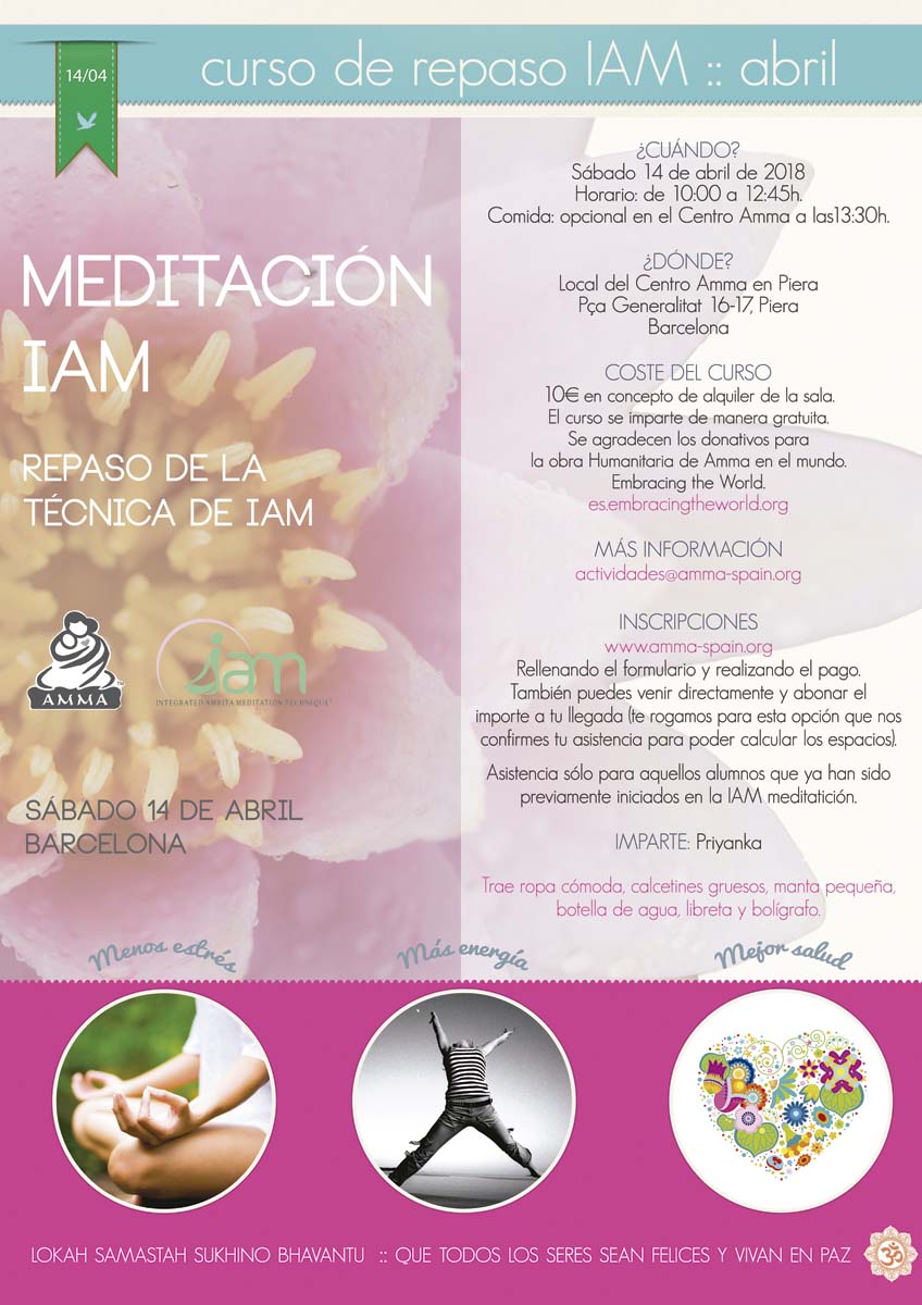 CURSO DE REPASO DE LA MEDITACIÓN IAM EN PIERA (BARCELONA)