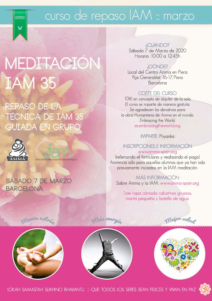 CURSO DE REPASO DE LA MEDITACIÓN IAM EN PIERA (BARCELONA)