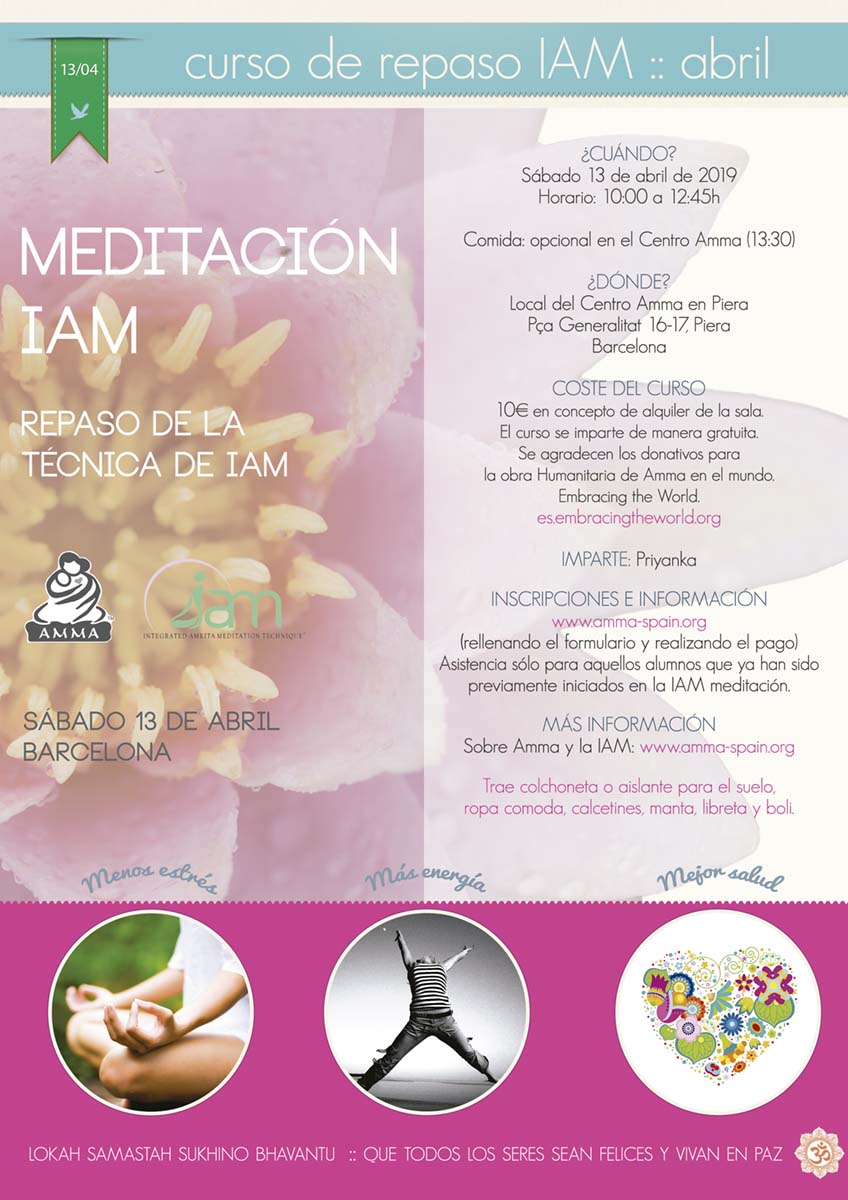 CURSO DE REPASO DE LA MEDITACIÓN IAM EN PIERA (BARCELONA)