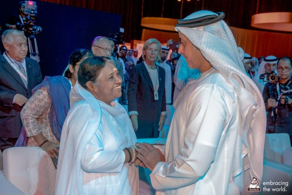 Amma addresses Abu Dhabi Interfaith Summit to protect children online